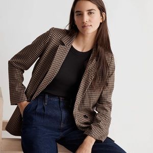 Madewell Caldwell Double-Breasted Blazer in Lyden Plaid size M